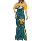 Personalized Wallabies Rugby Mermaid Dress Australian Wallaby Kangaroo Team Graphic