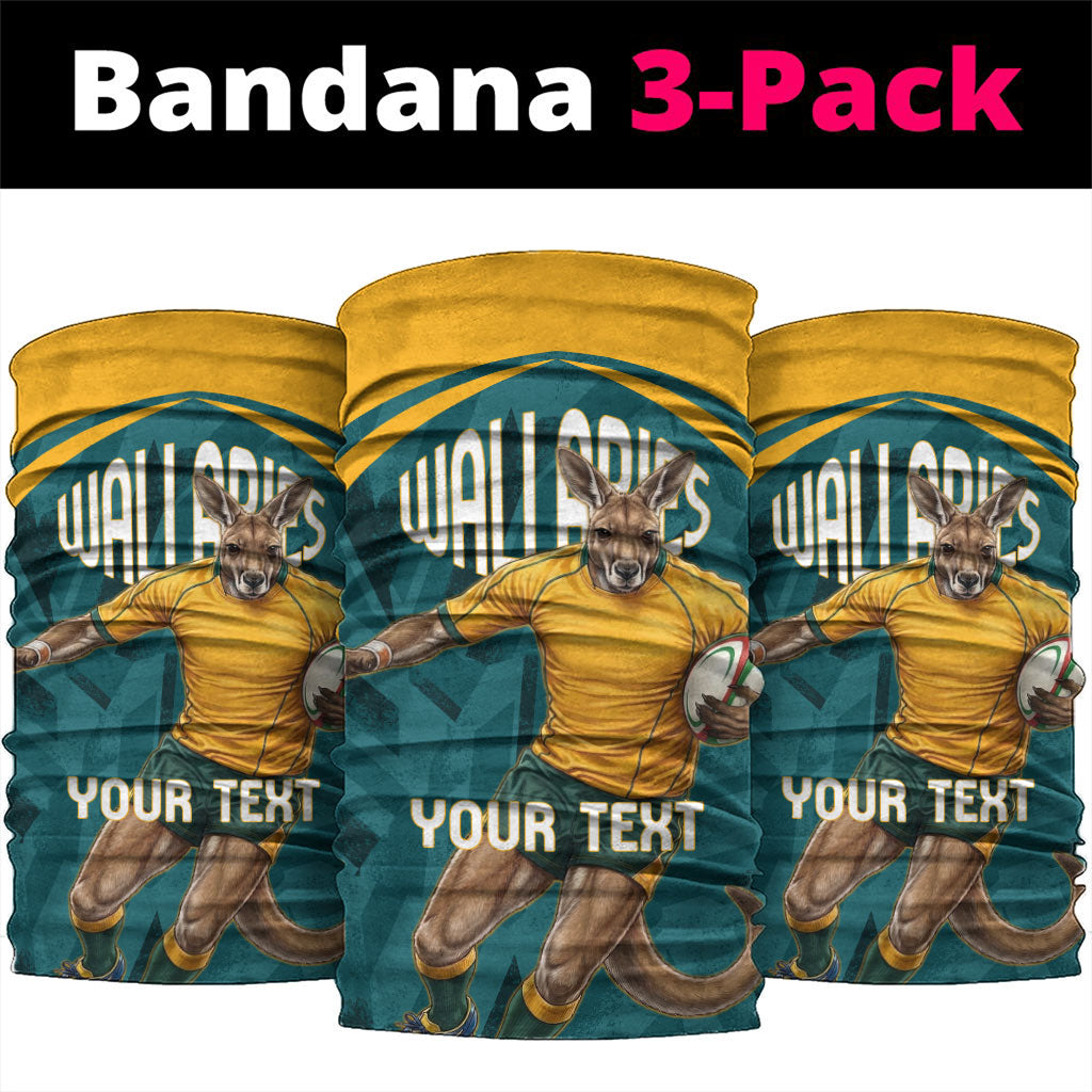Personalized Wallabies Rugby Neck Gaiter Australian Wallaby Kangaroo Team Graphic