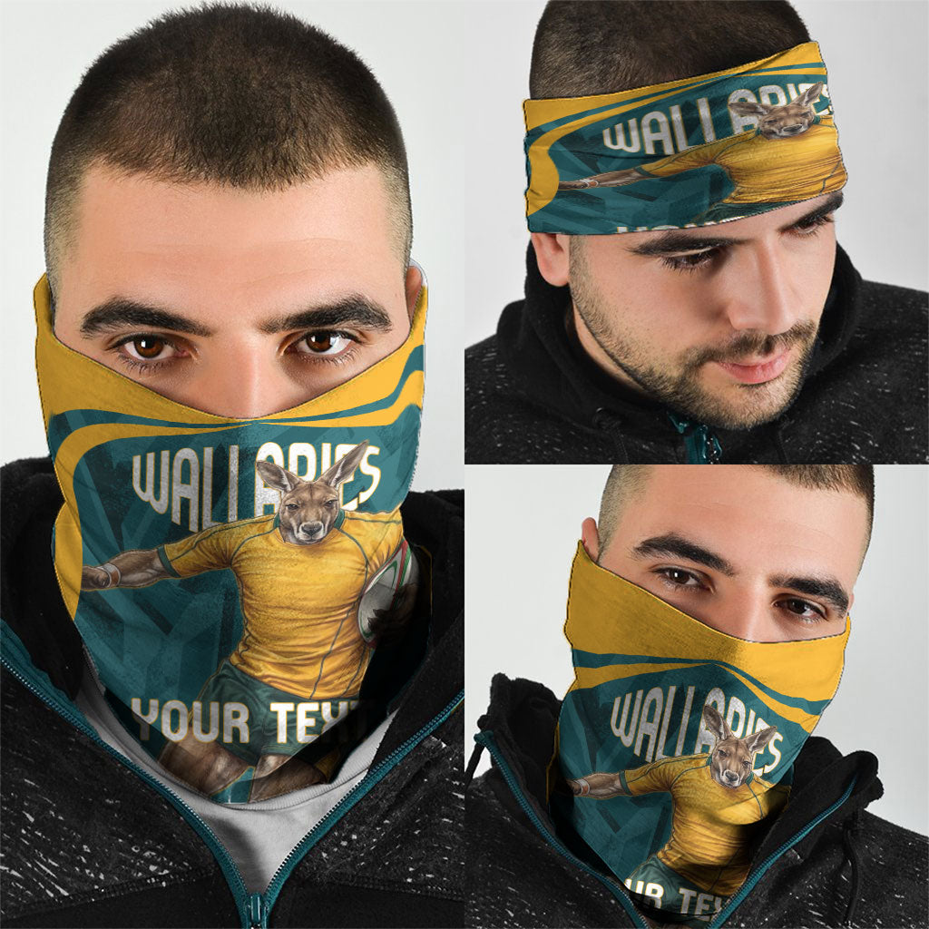 Personalized Wallabies Rugby Neck Gaiter Australian Wallaby Kangaroo Team Graphic
