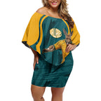Personalized Wallabies Rugby Off Shoulder Short Dress Australian Wallaby Kangaroo Team Graphic
