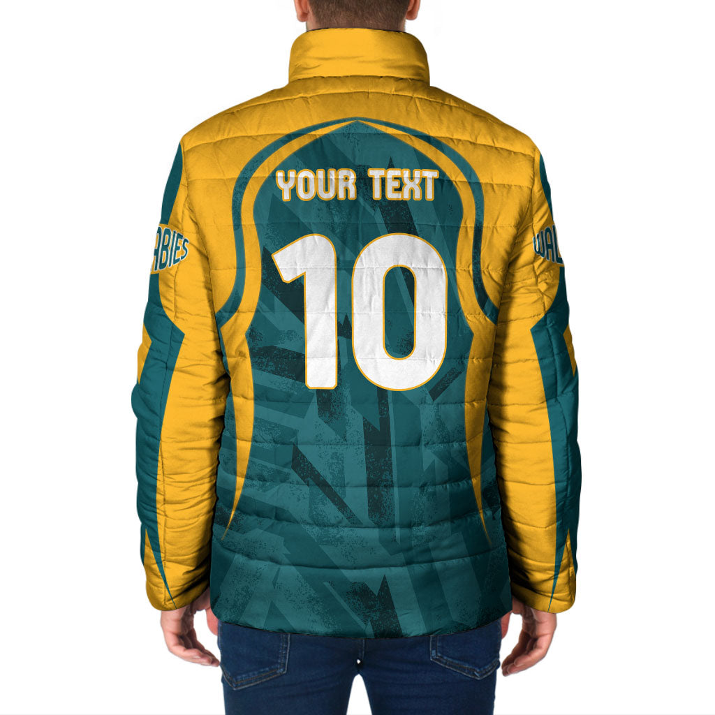 Personalized Wallabies Rugby Padded Jacket Australian Wallaby Kangaroo Team Graphic