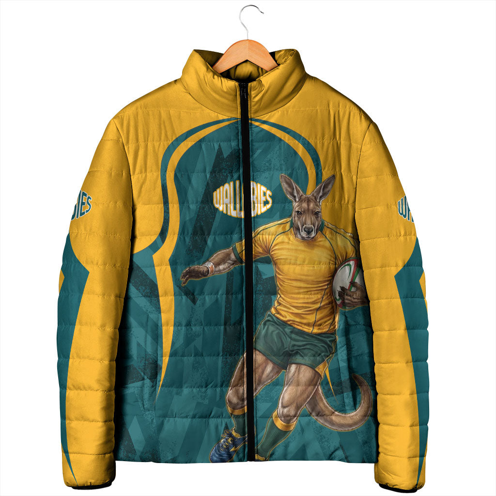 Personalized Wallabies Rugby Padded Jacket Australian Wallaby Kangaroo Team Graphic