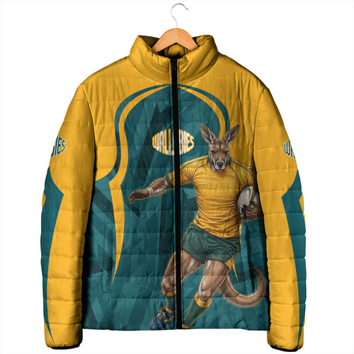 Personalized Wallabies Rugby Padded Jacket Australian Wallaby Kangaroo Team Graphic