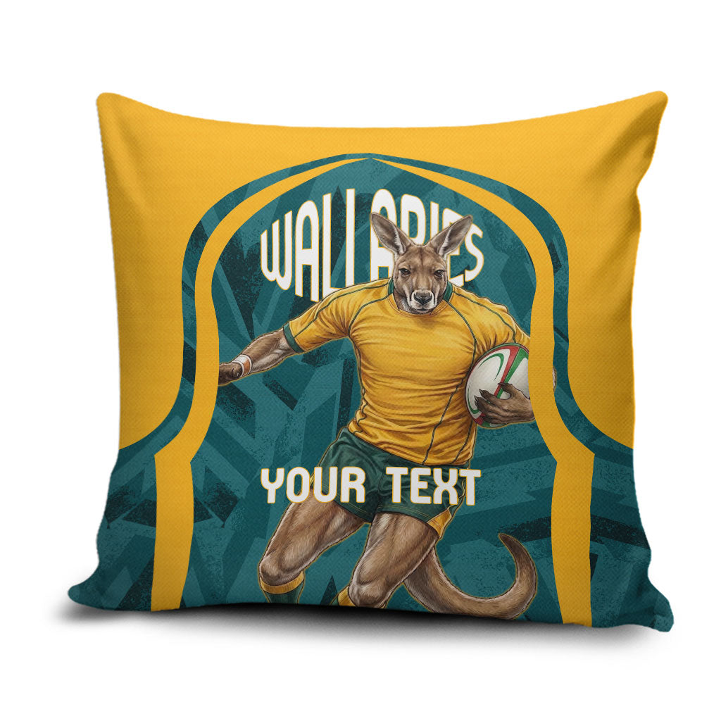 Personalized Wallabies Rugby Pillow Cover Australian Wallaby Kangaroo Team Graphic