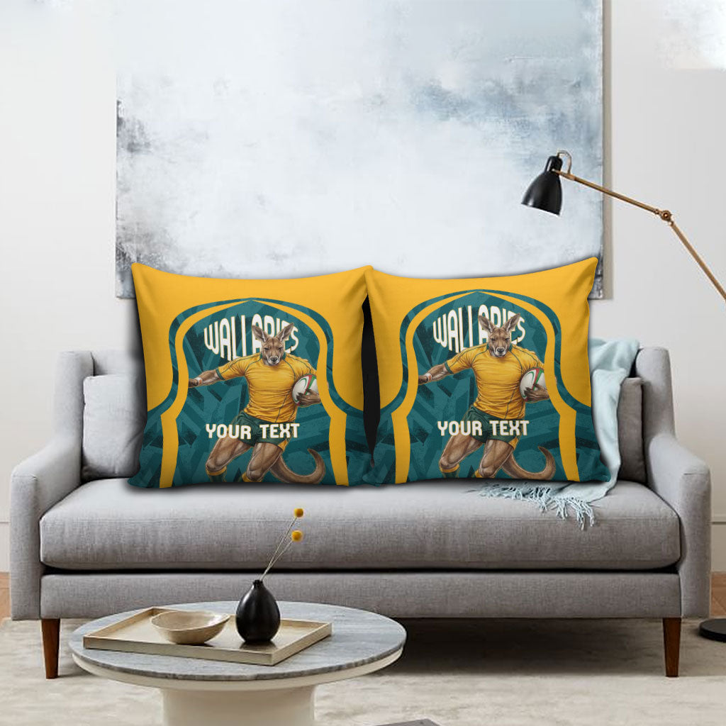 Personalized Wallabies Rugby Pillow Cover Australian Wallaby Kangaroo Team Graphic