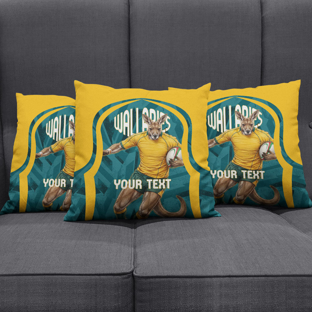 Personalized Wallabies Rugby Pillow Cover Australian Wallaby Kangaroo Team Graphic