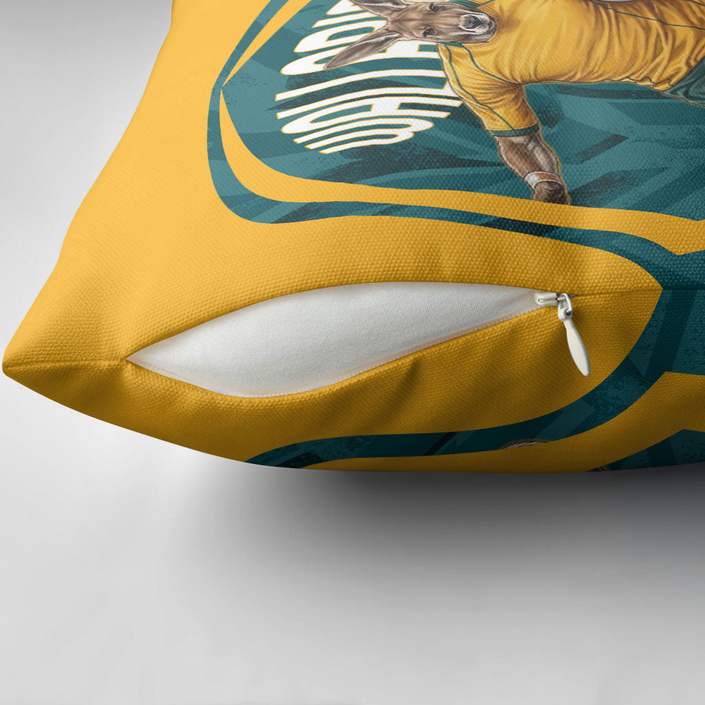 Personalized Wallabies Rugby Pillow Cover Australian Wallaby Kangaroo Team Graphic