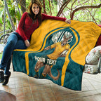 Personalized Wallabies Rugby Quilt Australian Wallaby Kangaroo Team Graphic