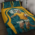 Personalized Wallabies Rugby Quilt Bed Set Australian Wallaby Kangaroo Team Graphic