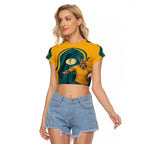 Personalized Wallabies Rugby Raglan Cropped T Shirt Australian Wallaby Kangaroo Team Graphic