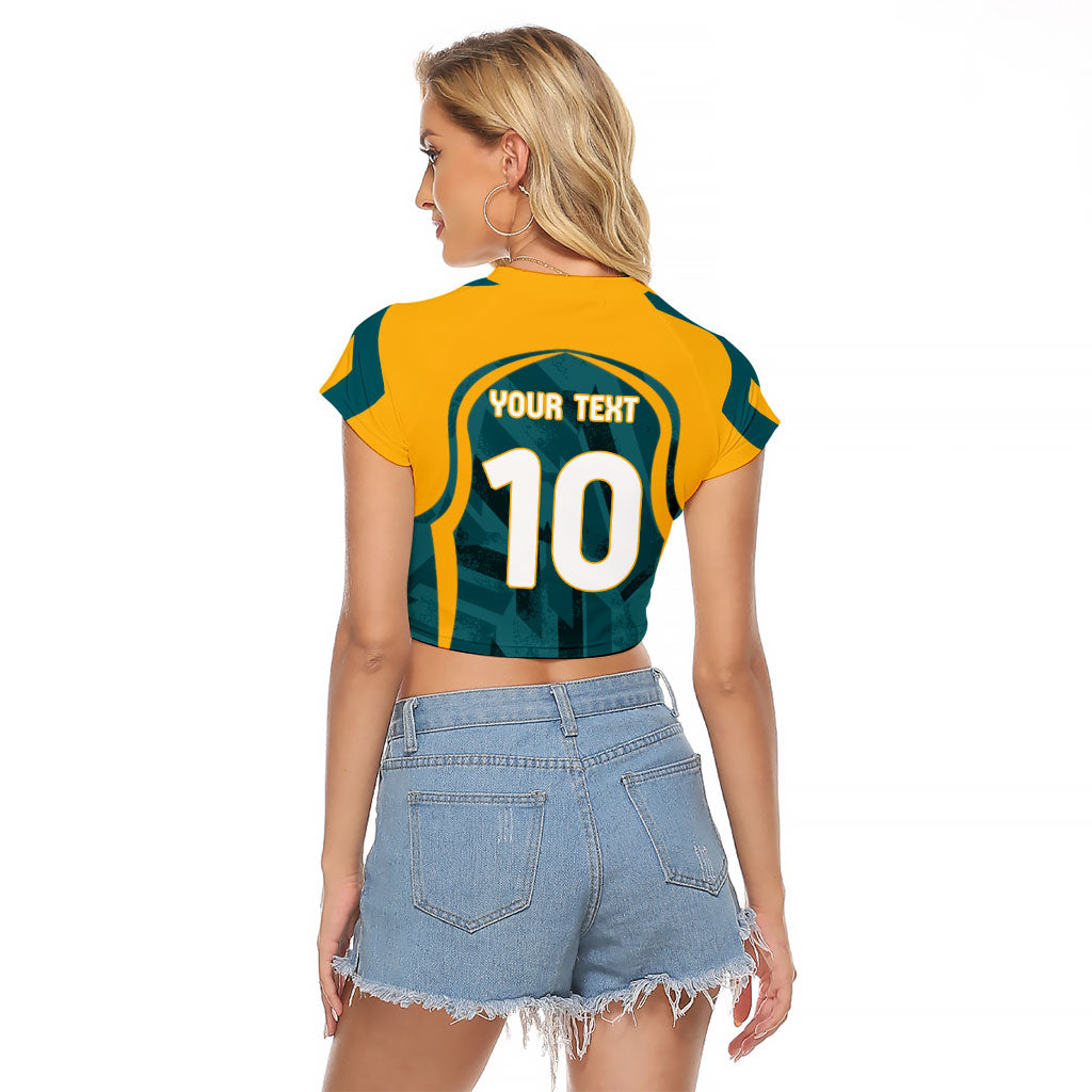 Personalized Wallabies Rugby Raglan Cropped T Shirt Australian Wallaby Kangaroo Team Graphic