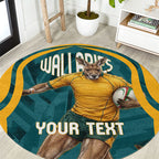 Personalized Wallabies Rugby Round Carpet Australian Wallaby Kangaroo Team Graphic
