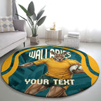 Personalized Wallabies Rugby Round Carpet Australian Wallaby Kangaroo Team Graphic