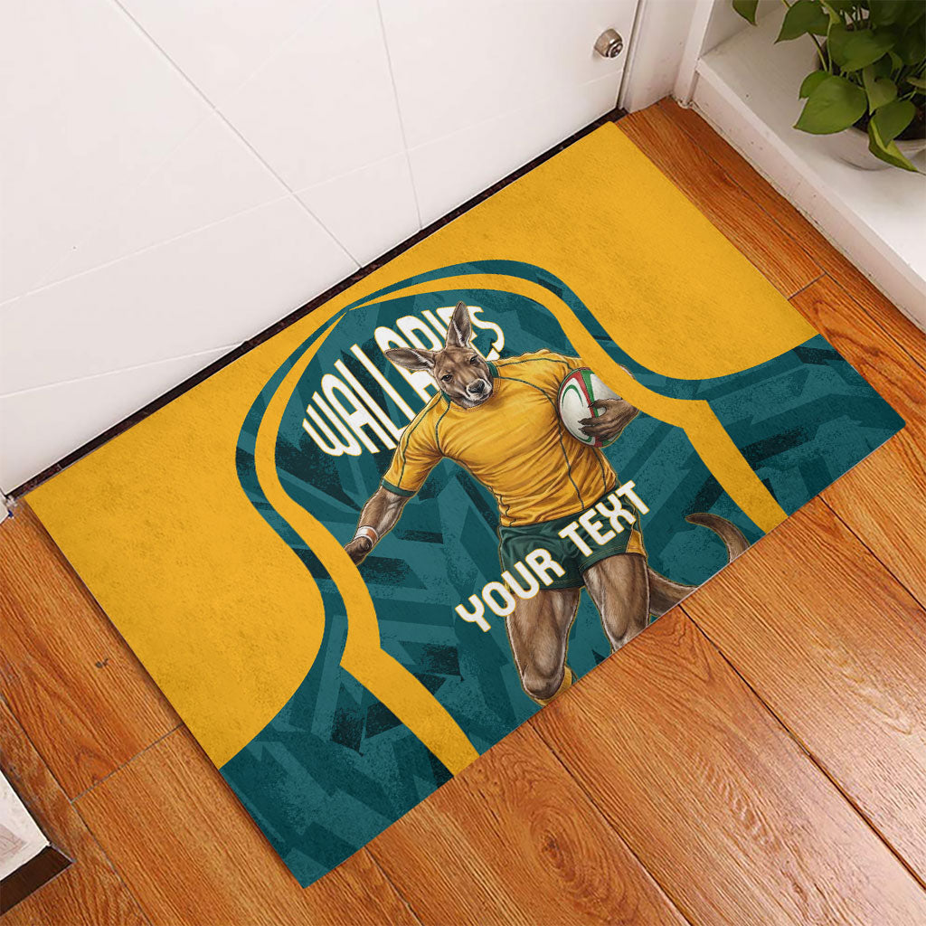 Personalized Wallabies Rugby Rubber Doormat Australian Wallaby Kangaroo Team Graphic