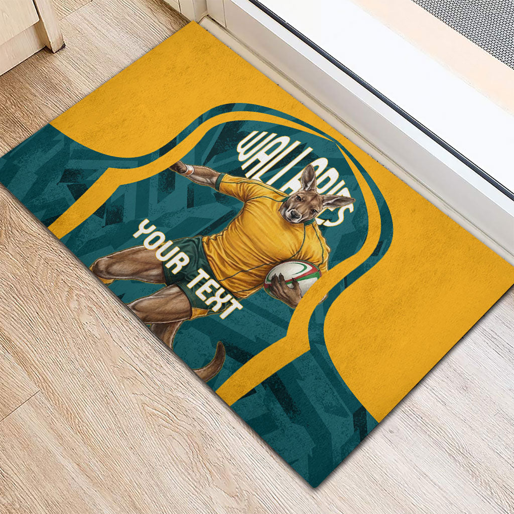Personalized Wallabies Rugby Rubber Doormat Australian Wallaby Kangaroo Team Graphic