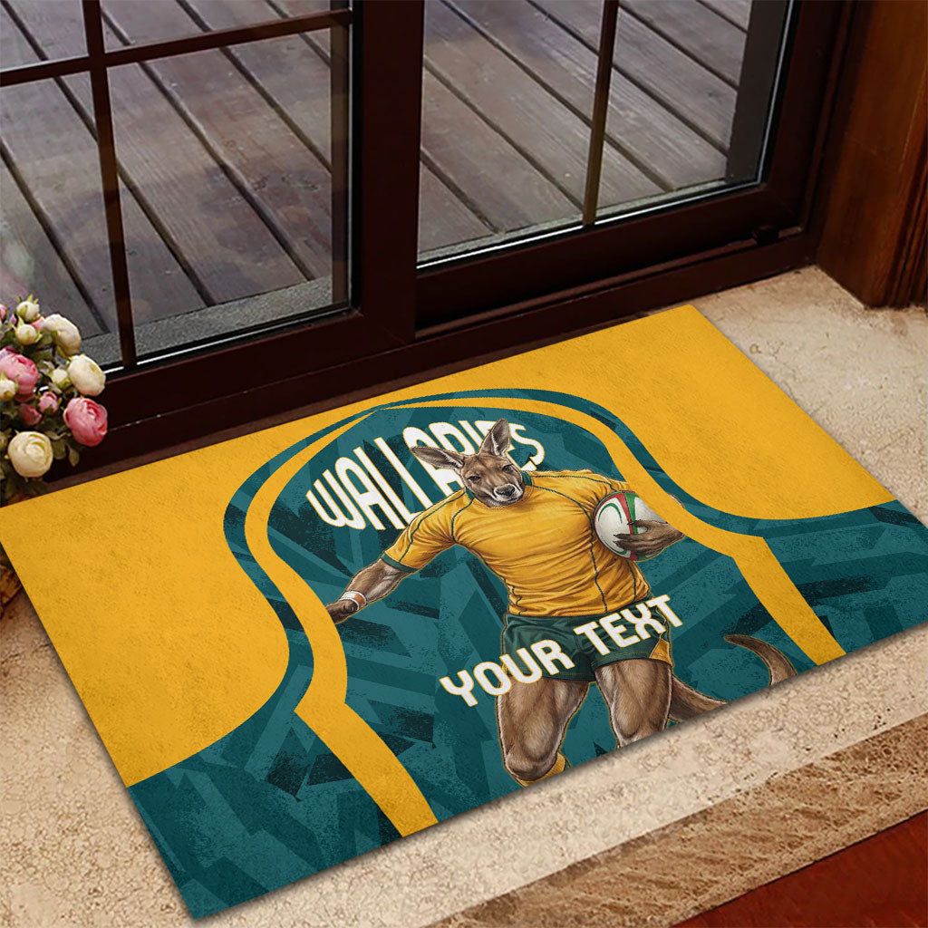 Personalized Wallabies Rugby Rubber Doormat Australian Wallaby Kangaroo Team Graphic