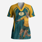 Personalized Wallabies Rugby Scrub Top Australian Wallaby Kangaroo Team Graphic