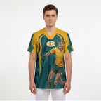 Personalized Wallabies Rugby Scrub Top Australian Wallaby Kangaroo Team Graphic
