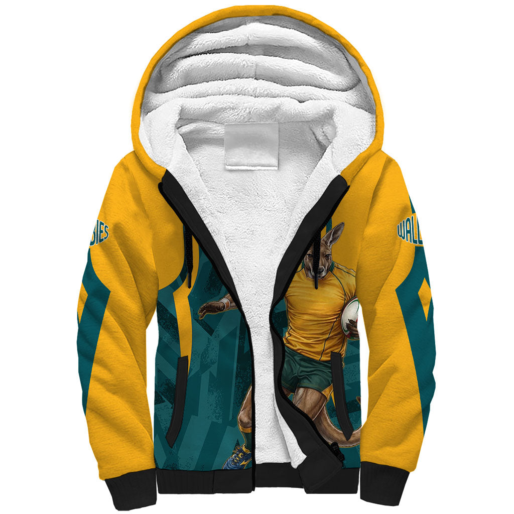 Personalized Wallabies Rugby Sherpa Hoodie Australian Wallaby Kangaroo Team Graphic