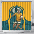 Personalized Wallabies Rugby Shower Curtain Australian Wallaby Kangaroo Team Graphic