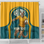 Personalized Wallabies Rugby Shower Curtain Australian Wallaby Kangaroo Team Graphic