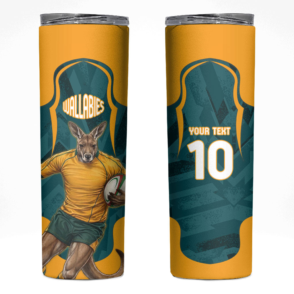 Personalized Wallabies Rugby Skinny Tumbler Australian Wallaby Kangaroo Team Graphic