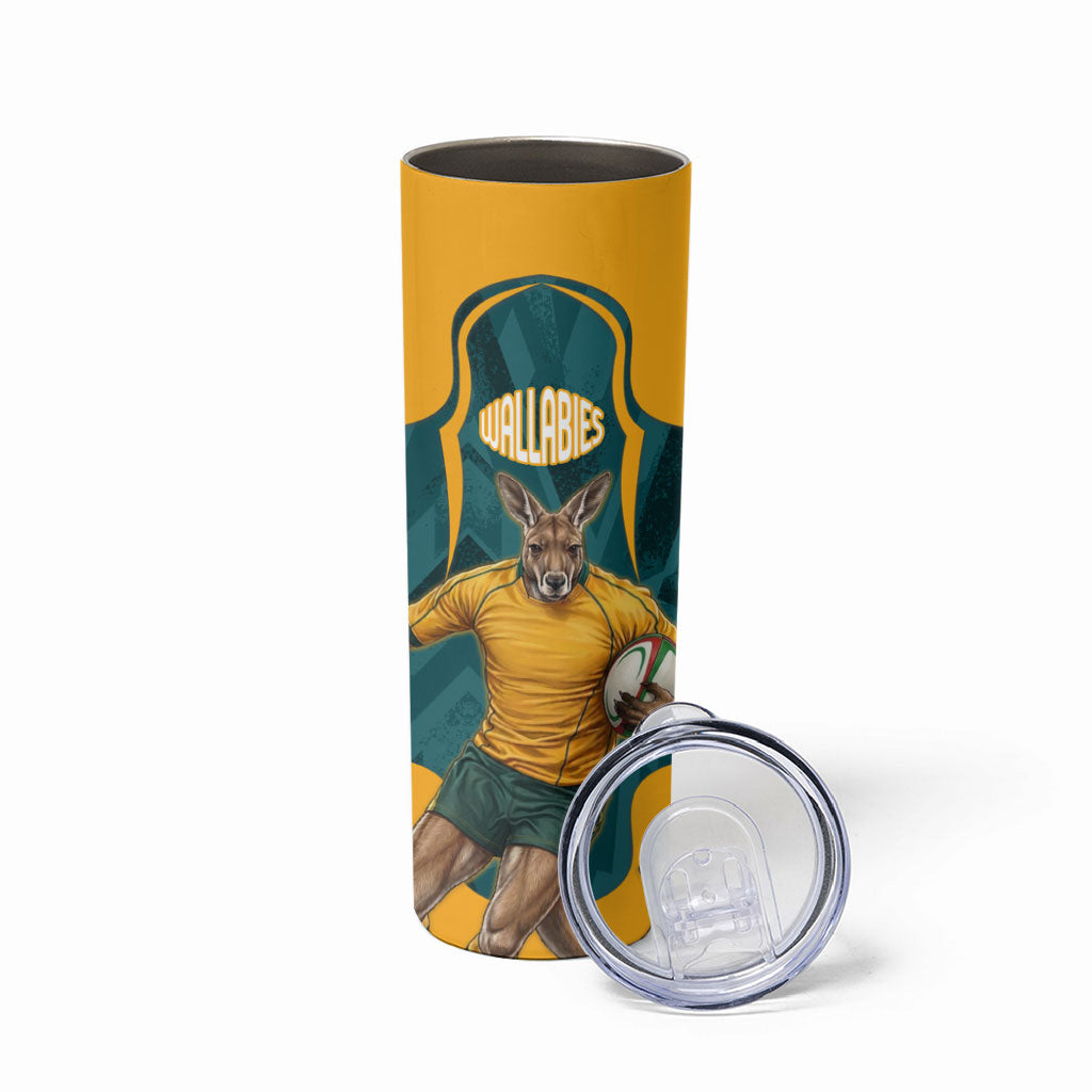 Personalized Wallabies Rugby Skinny Tumbler Australian Wallaby Kangaroo Team Graphic