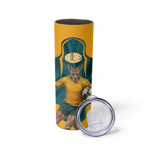 Personalized Wallabies Rugby Skinny Tumbler Australian Wallaby Kangaroo Team Graphic