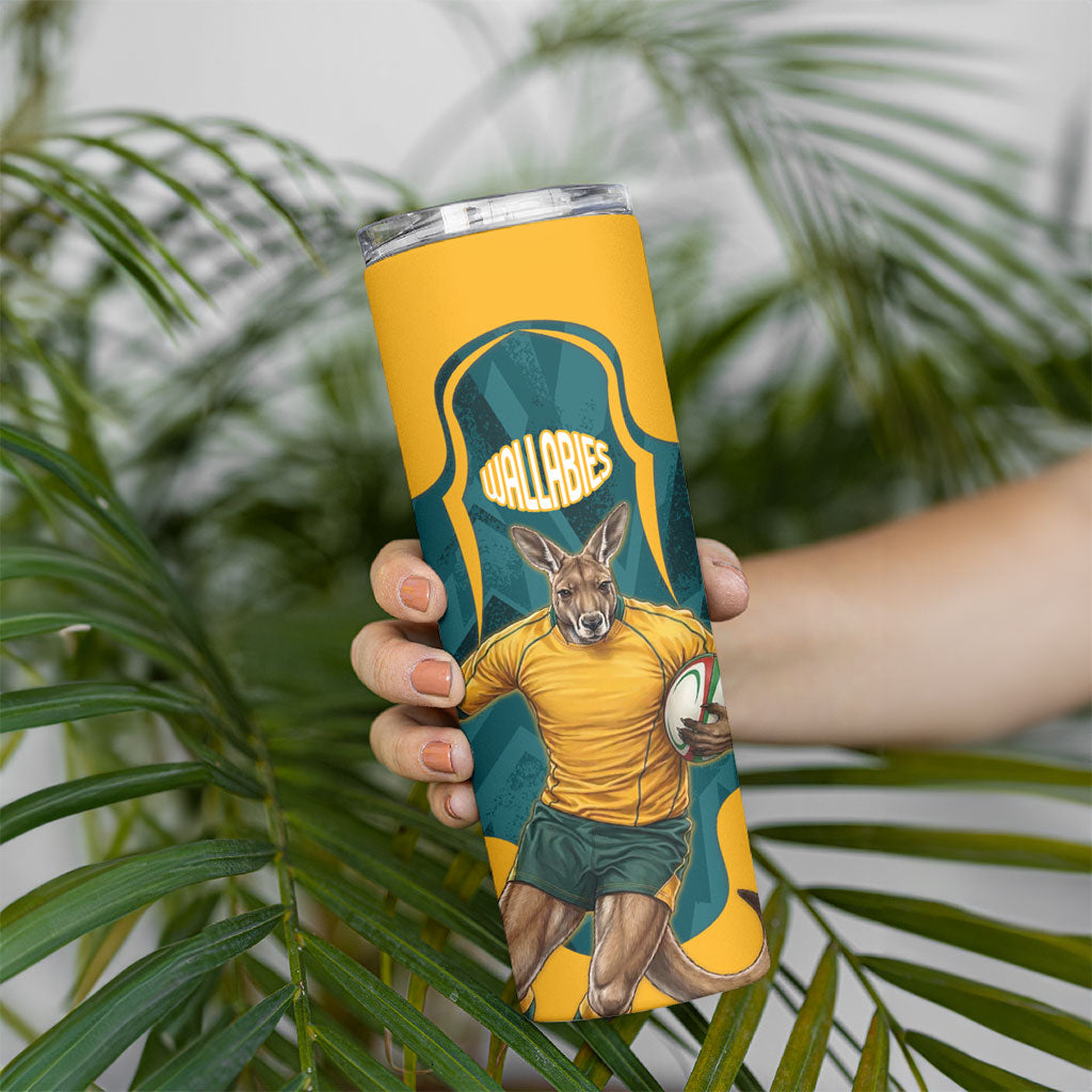 Personalized Wallabies Rugby Skinny Tumbler Australian Wallaby Kangaroo Team Graphic