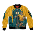 Personalized Wallabies Rugby Sleeve Zip Bomber Jacket Australian Wallaby Kangaroo Team Graphic