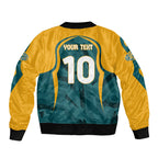 Personalized Wallabies Rugby Sleeve Zip Bomber Jacket Australian Wallaby Kangaroo Team Graphic