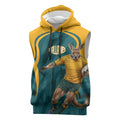 Personalized Wallabies Rugby Sleeveless Hoodie Australian Wallaby Kangaroo Team Graphic