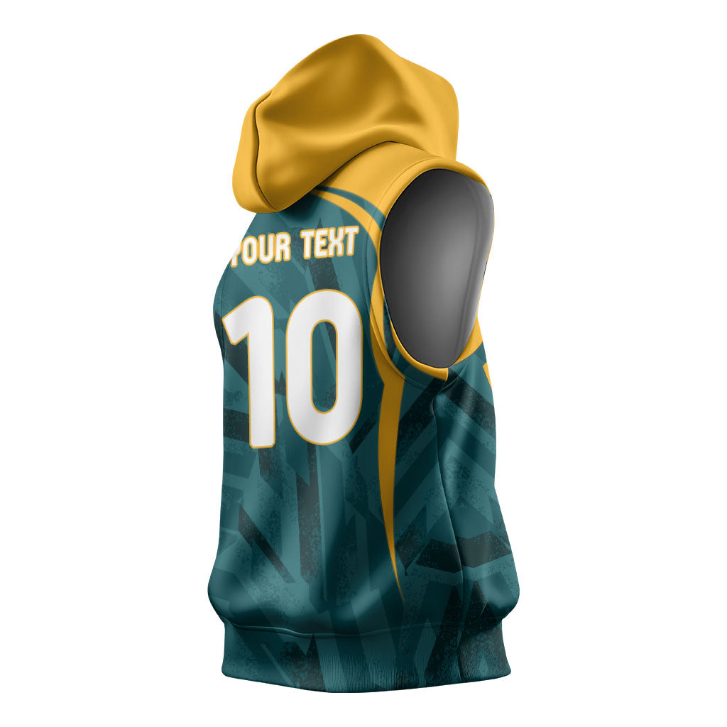 Personalized Wallabies Rugby Sleeveless Hoodie Australian Wallaby Kangaroo Team Graphic