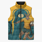 Personalized Wallabies Rugby Sleeveless Puffer Jacket Australian Wallaby Kangaroo Team Graphic