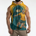 Personalized Wallabies Rugby Sleeveless Zip Hoodie Australian Wallaby Kangaroo Team Graphic