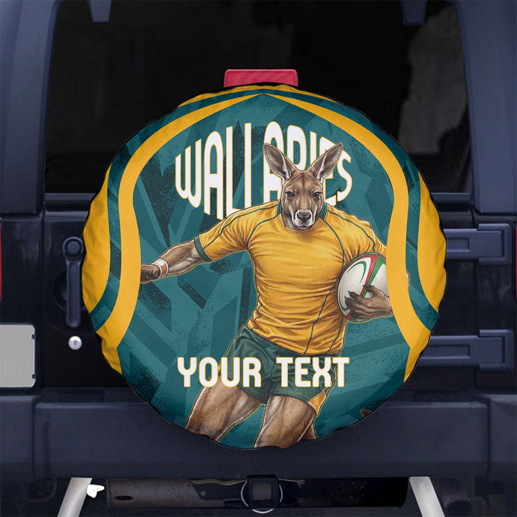 Personalized Wallabies Rugby Spare Tire Cover Australian Wallaby Kangaroo Team Graphic