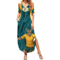 Personalized Wallabies Rugby Summer Maxi Dress Australian Wallaby Kangaroo Team Graphic