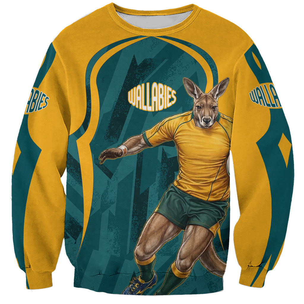 Personalized Wallabies Rugby Sweatshirt Australian Wallaby Kangaroo Team Graphic