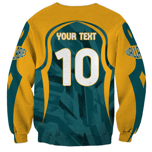 Personalized Wallabies Rugby Sweatshirt Australian Wallaby Kangaroo Team Graphic