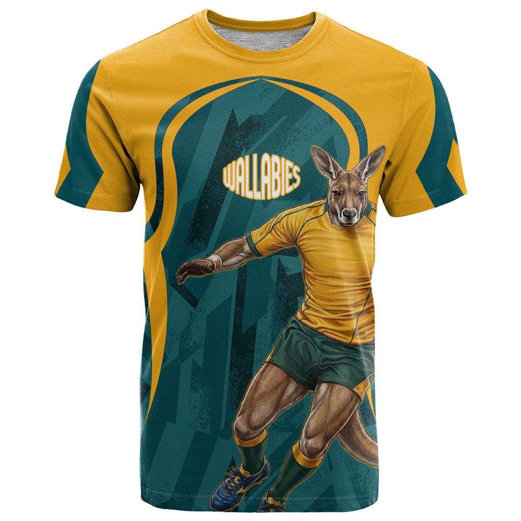 Personalized Wallabies Rugby T Shirt Australian Wallaby Kangaroo Team Graphic