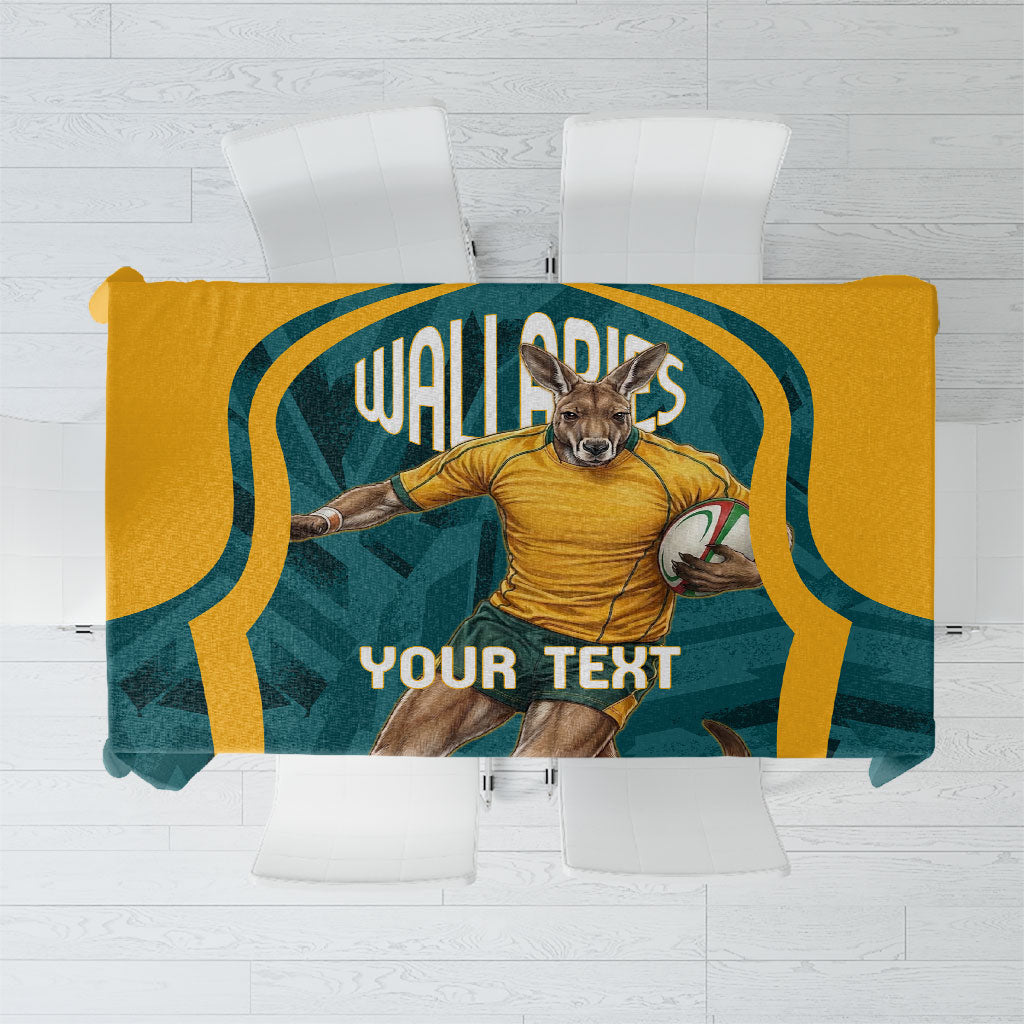 Personalized Wallabies Rugby Tablecloth Australian Wallaby Kangaroo Team Graphic