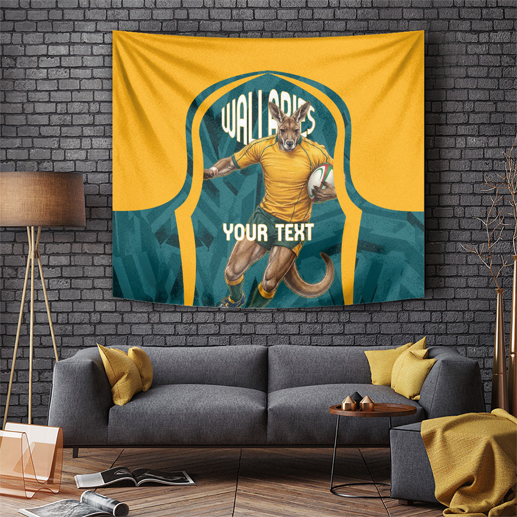 Personalized Wallabies Rugby Tapestry Australian Wallaby Kangaroo Team Graphic