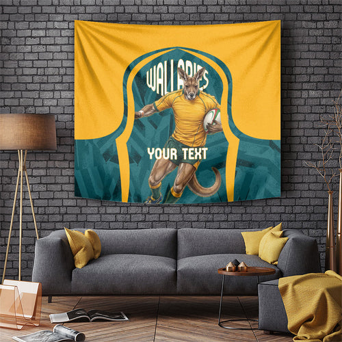Personalized Wallabies Rugby Tapestry Australian Wallaby Kangaroo Team Graphic