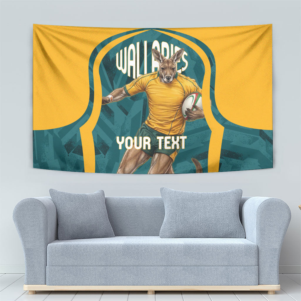 Personalized Wallabies Rugby Tapestry Australian Wallaby Kangaroo Team Graphic