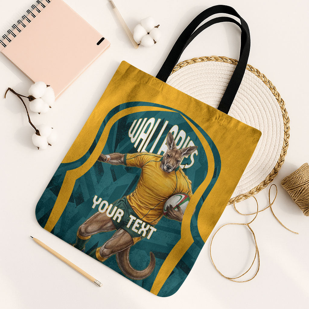 Personalized Wallabies Rugby Tote Bag Australian Wallaby Kangaroo Team Graphic