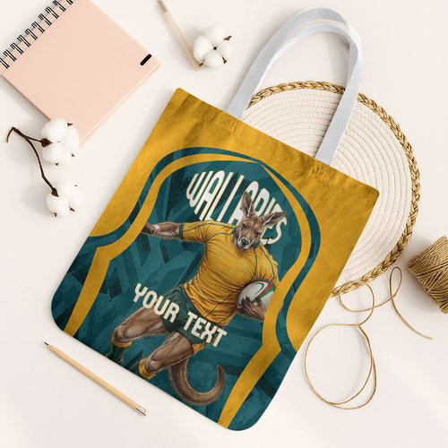 Personalized Wallabies Rugby Tote Bag Australian Wallaby Kangaroo Team Graphic