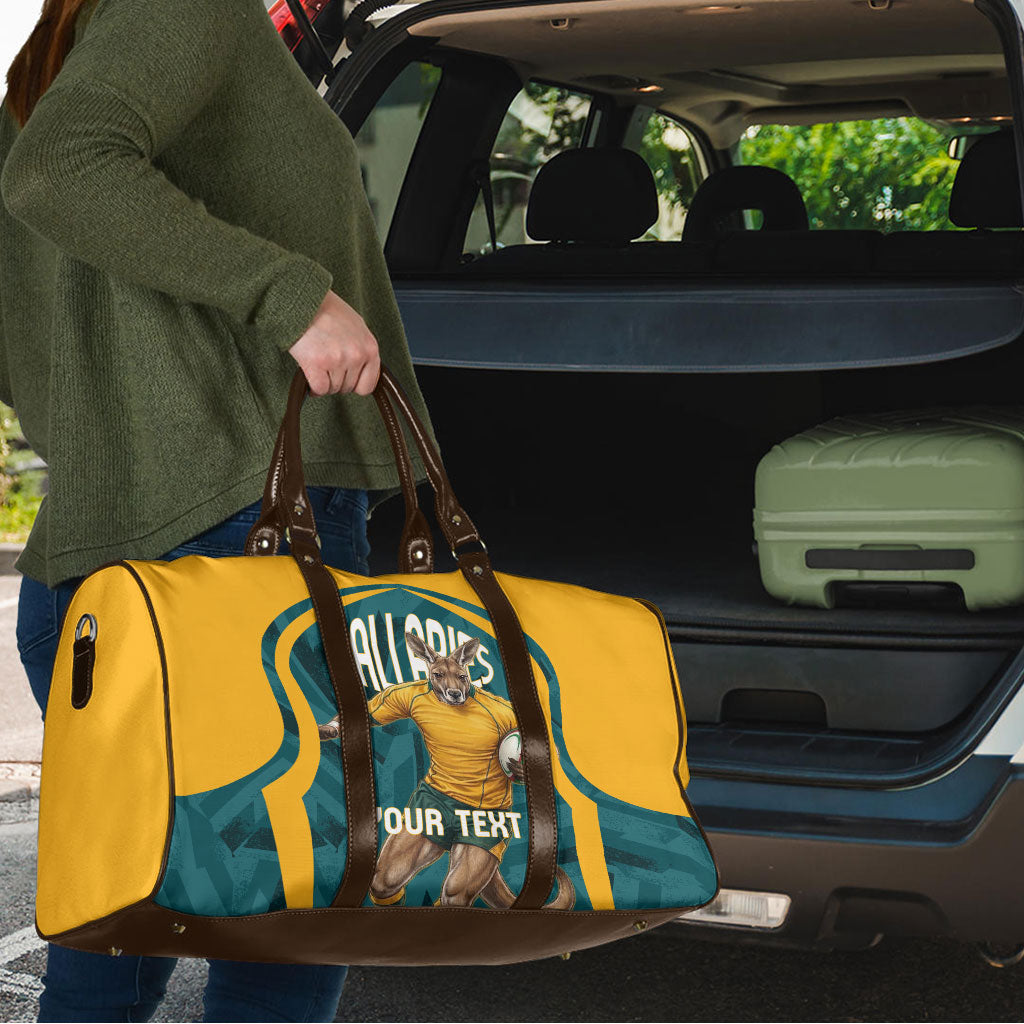 Personalized Wallabies Rugby Travel Bag Australian Wallaby Kangaroo Team Graphic