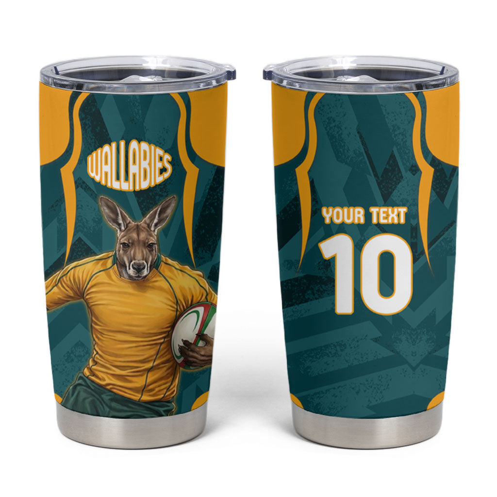 Personalized Wallabies Rugby Tumbler Cup Australian Wallaby Kangaroo Team Graphic