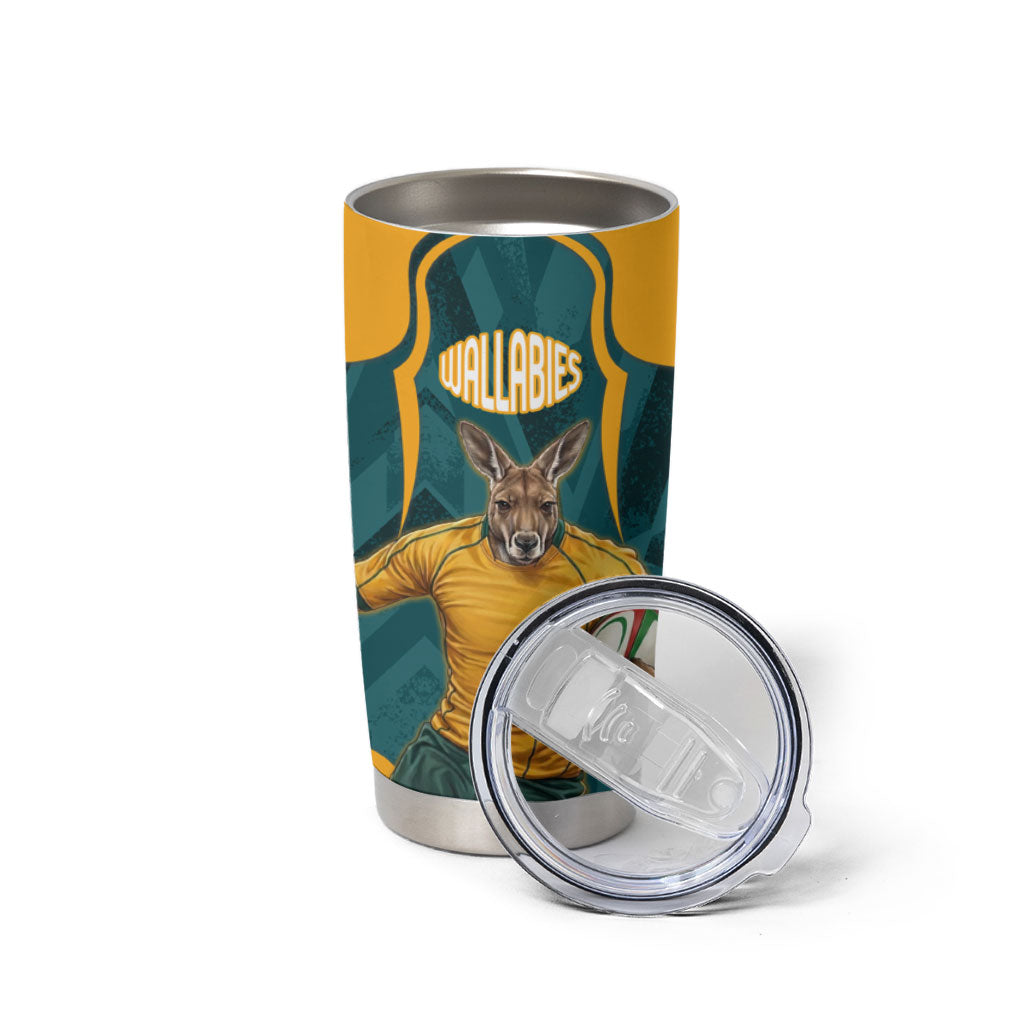 Personalized Wallabies Rugby Tumbler Cup Australian Wallaby Kangaroo Team Graphic