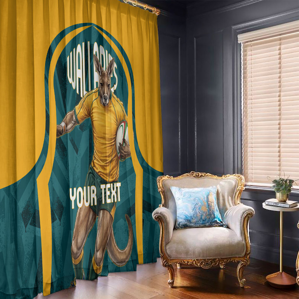 Personalized Wallabies Rugby Window Curtain Australian Wallaby Kangaroo Team Graphic